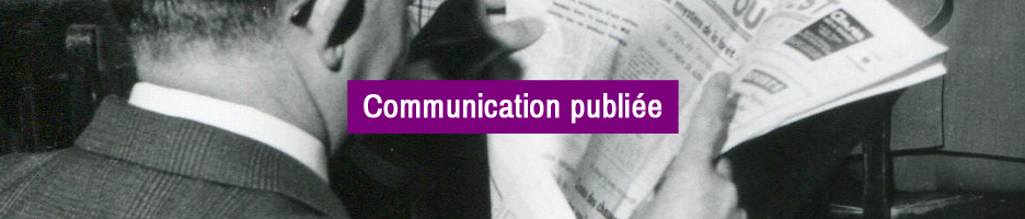 COMMUNICATION PUBLIÉE : Vu à l’expo